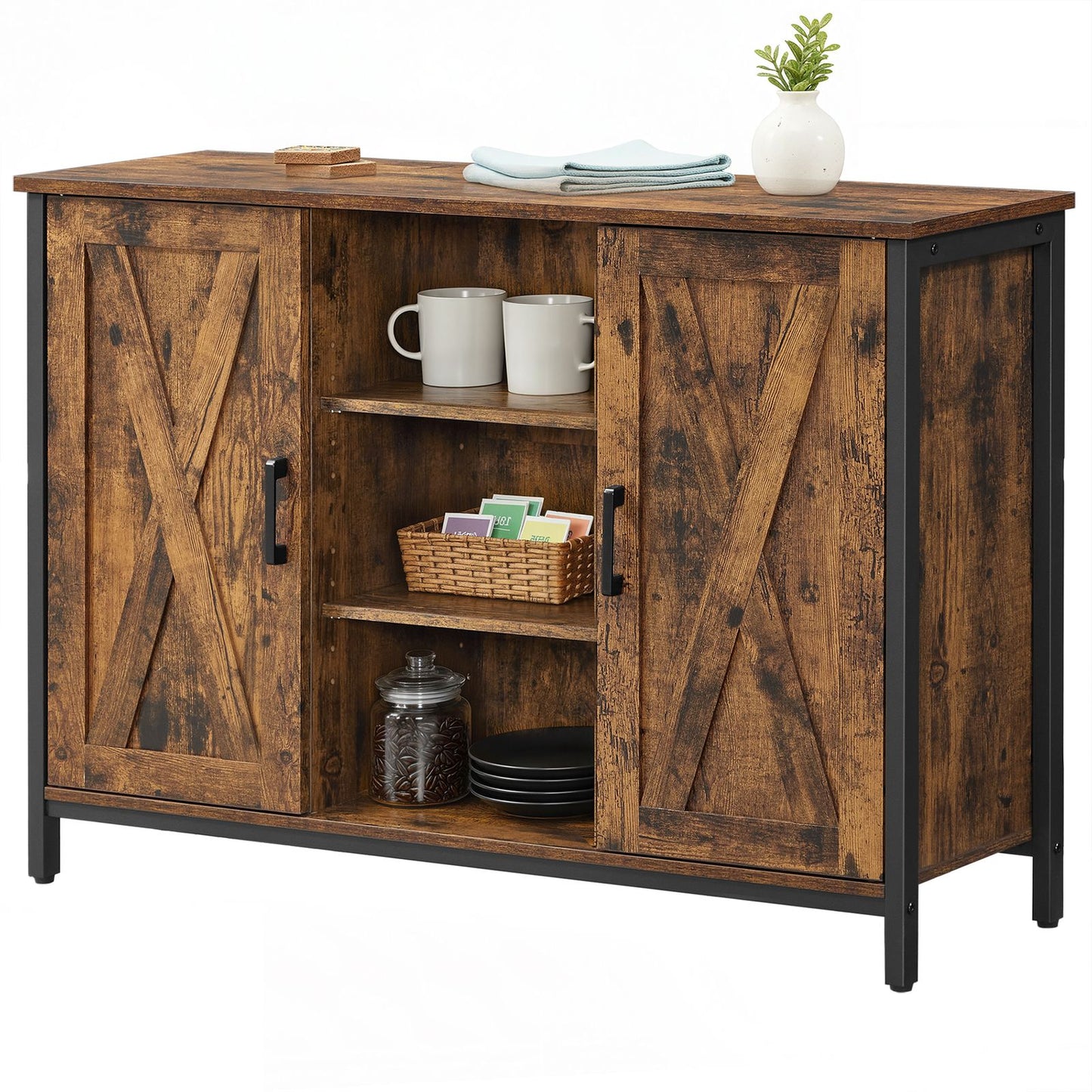 Sideboard, Storage Cabinet with Cupboard and Shelves, Buffet Table - image 2