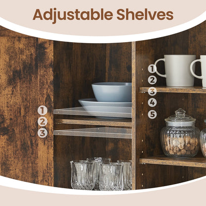 Sideboard, Storage Cabinet with Cupboard and Shelves, Buffet Table - image 4
