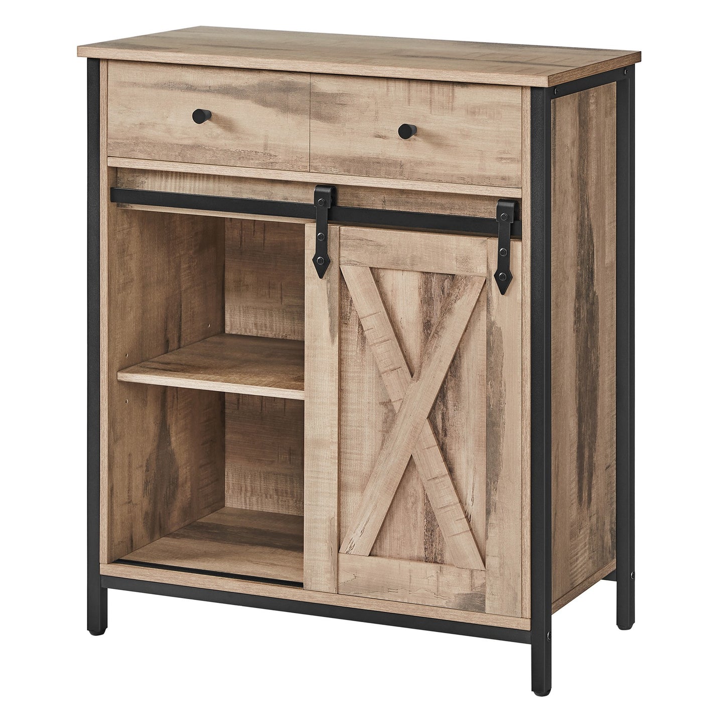 Storage Cabinet, Freestanding Floor Cabinet, Sideboard TV Cabinet with Sliding Barn Door - image 1