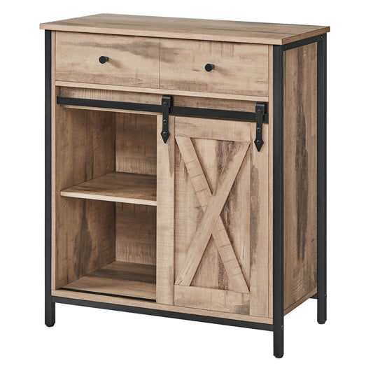 Storage Cabinet, Freestanding Floor Cabinet, Sideboard TV Cabinet with Sliding Barn Door - image 1