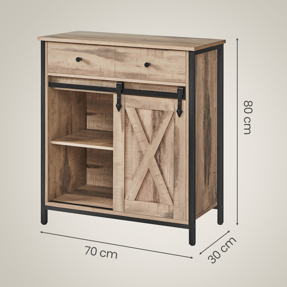 Storage Cabinet, Freestanding Floor Cabinet, Sideboard TV Cabinet with Sliding Barn Door - image 2