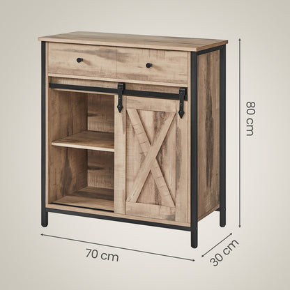 Storage Cabinet, Freestanding Floor Cabinet, Sideboard TV Cabinet with Sliding Barn Door - image 2