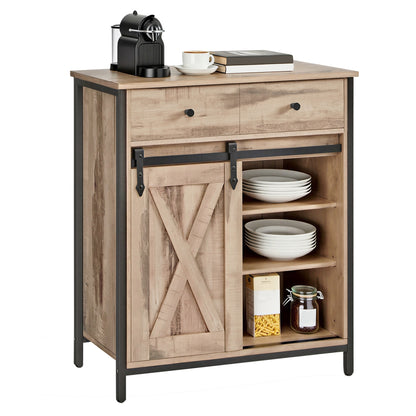 Storage Cabinet, Freestanding Floor Cabinet, Sideboard TV Cabinet with Sliding Barn Door - image 3