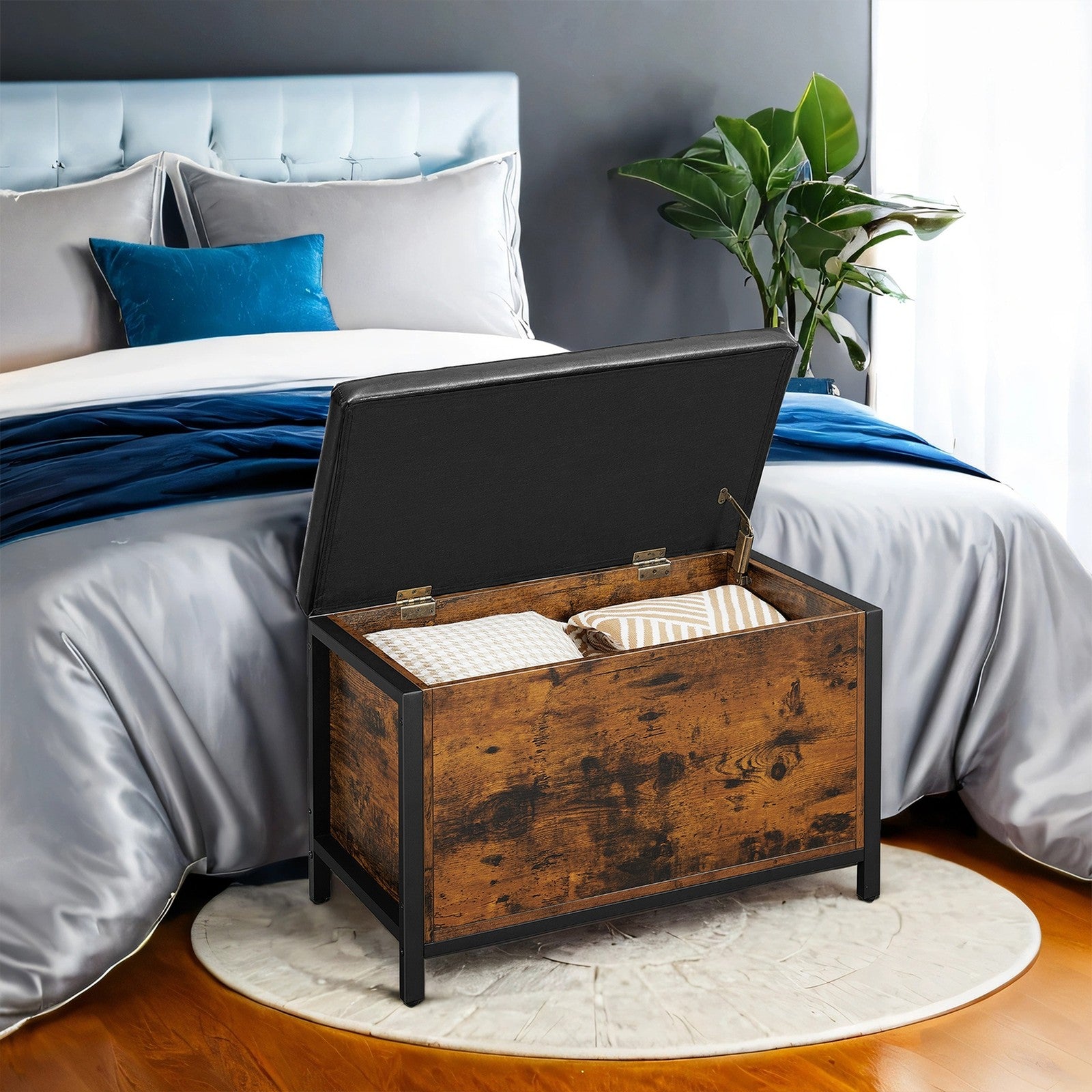 Storage Bench With Padded Seat, Storage Chest For Bedroom, Entryway - image 3