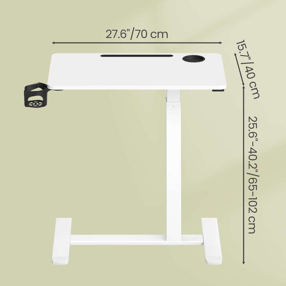 Rolling Adjustable Laptop Table, Height Adjustable Sit-Stand Desk with Cup Holders and Device Slot - image 3