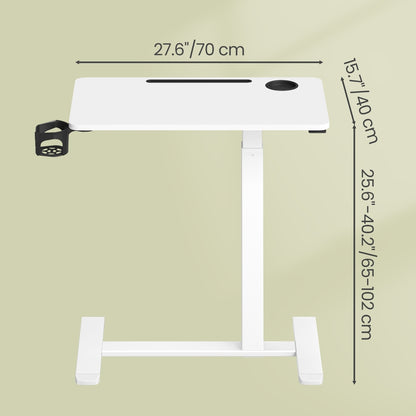 Rolling Adjustable Laptop Table, Height Adjustable Sit-Stand Desk with Cup Holders and Device Slot - image 3