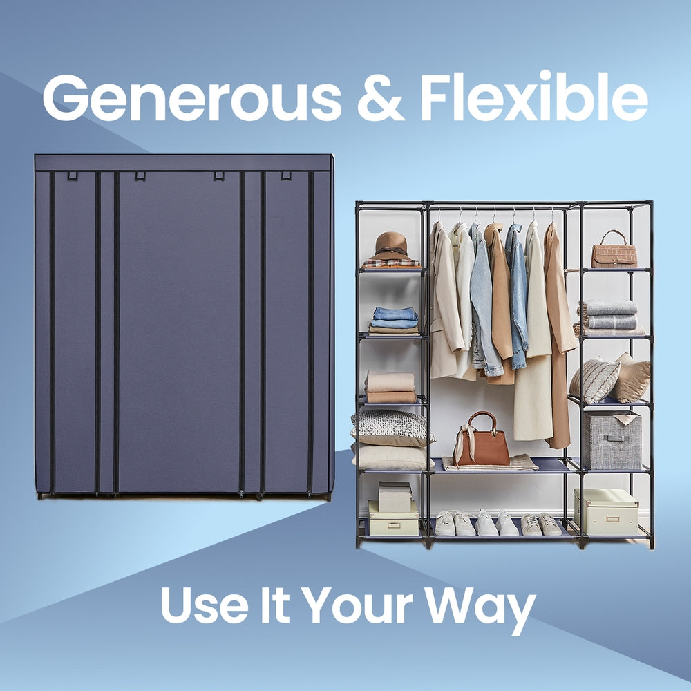 Closet Wardrobe, Portable Closet for Bedroom, Clothes Rail with Fabric Cover - image 3