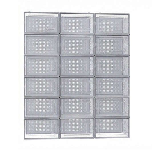 Stackable Shoe Boxes, Pack of 12 Shoe Storage Organizers, 33.3 x 23.2 x 14.3 cm - image 1