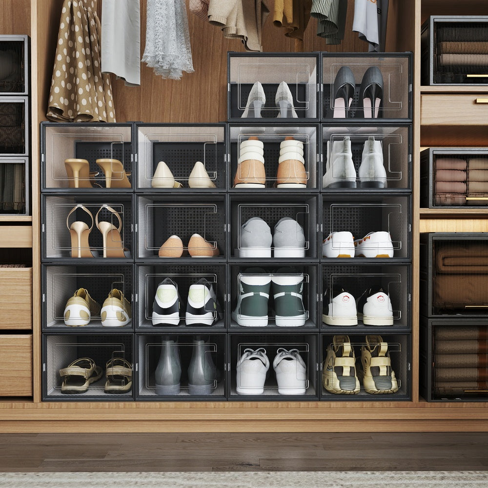Stackable Shoe Boxes, Pack of 8 Shoe Storage Organizers, 33.3 x 23.2 x 14.3 cm - image 24