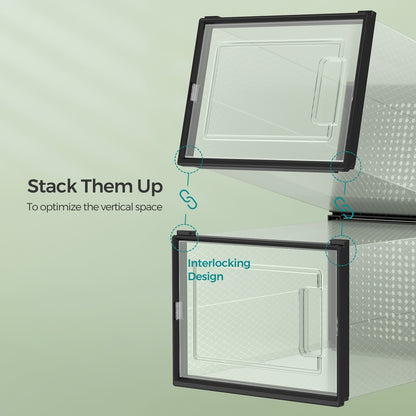 Stackable Shoe Boxes, Pack of 8 Shoe Storage Organizers, 33.3 x 23.2 x 14.3 cm - image 25