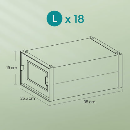 Stackable Shoe Boxes, Pack of 8 Shoe Storage Organizers, 33.3 x 23.2 x 14.3 cm - image 26