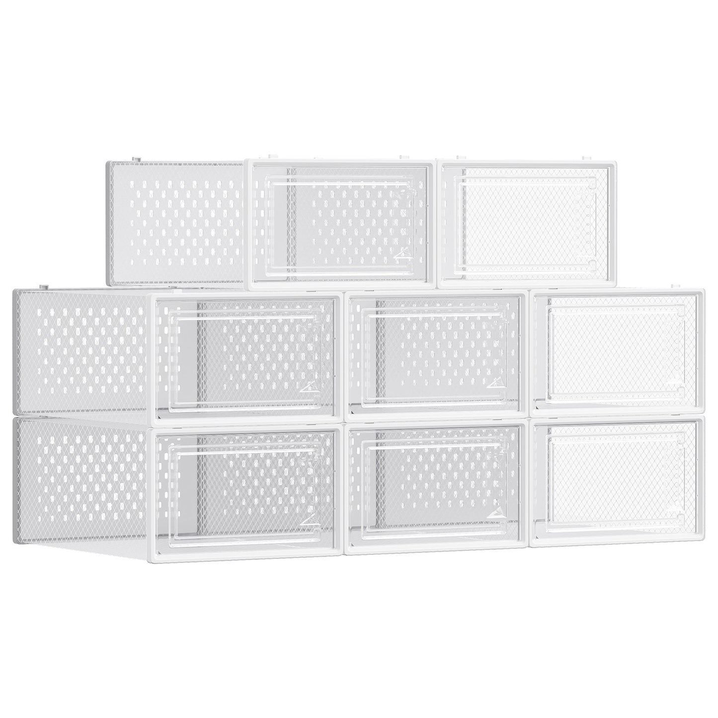 Stackable Shoe Boxes, Pack of 8 Shoe Storage Organizers, 33.3 x 23.2 x 14.3 cm - image 2