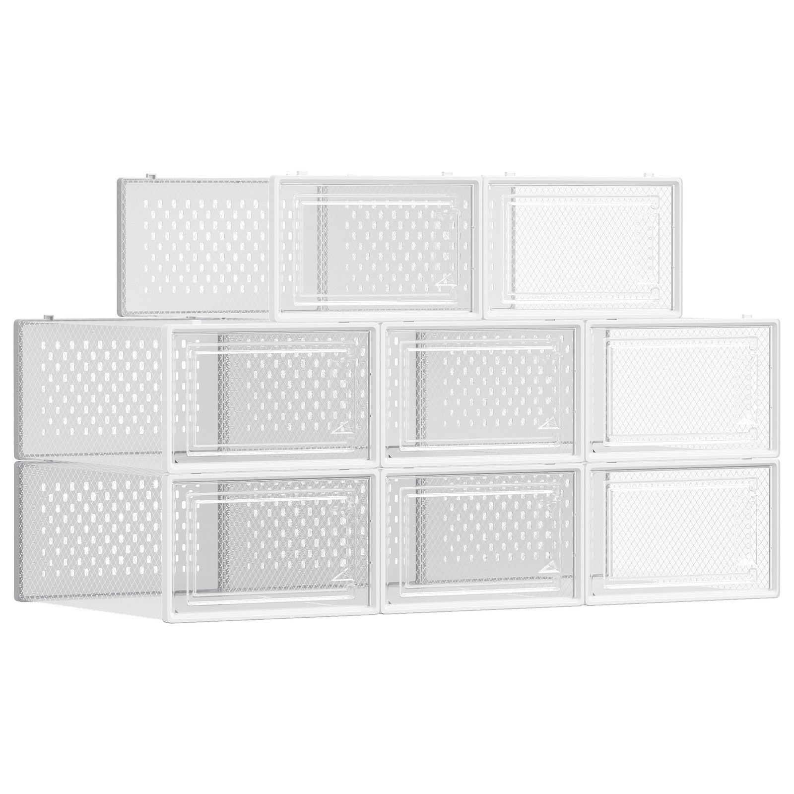 Stackable Shoe Boxes, Pack of 8 Shoe Storage Organizers, 33.3 x 23.2 x 14.3 cm - image 2