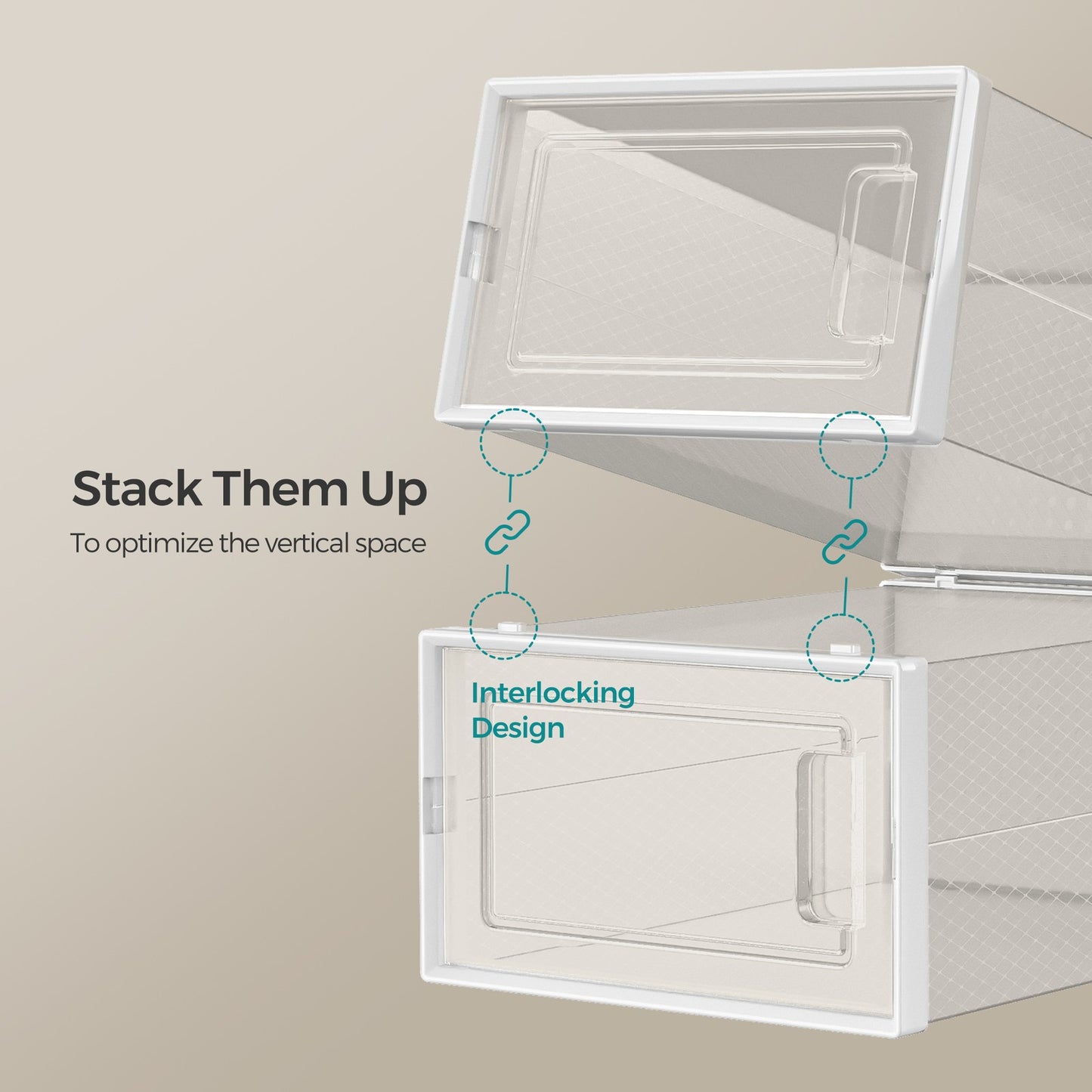 Stackable Shoe Boxes, Pack of 8 Shoe Storage Organizers, 33.3 x 23.2 x 14.3 cm - image 4