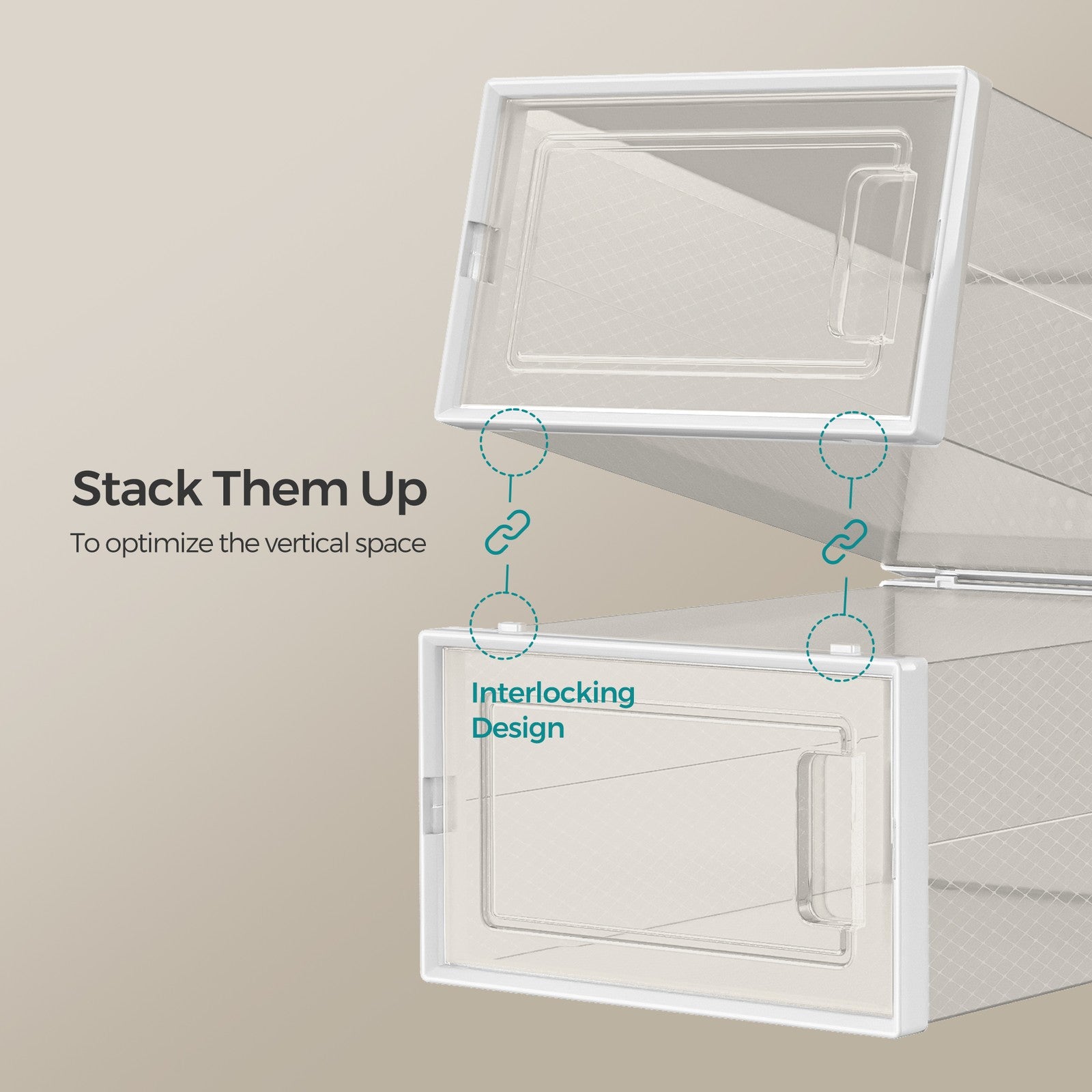 Stackable Shoe Boxes, Pack of 8 Shoe Storage Organizers, 33.3 x 23.2 x 14.3 cm - image 4