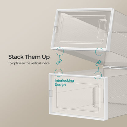 Stackable Shoe Boxes, Pack of 8 Shoe Storage Organizers, 33.3 x 23.2 x 14.3 cm - image 4