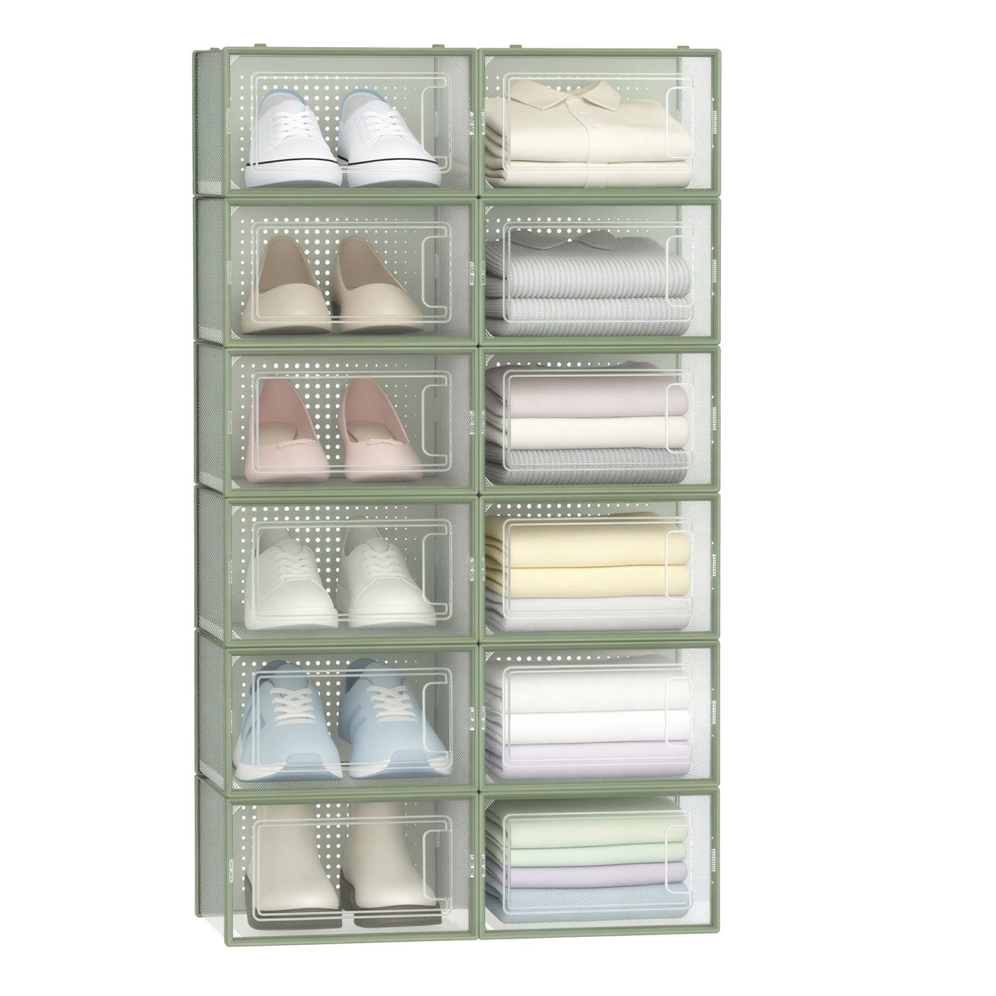 Stackable Shoe Boxes, Pack of 12 Shoe Storage Organizers, 13.1 x 9.1 x 5.6 Inches - image 2