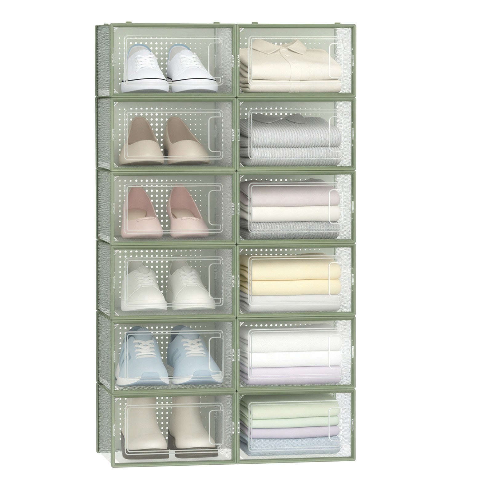 Stackable Shoe Boxes, Pack of 12 Shoe Storage Organizers, 13.1 x 9.1 x 5.6 Inches - image 2