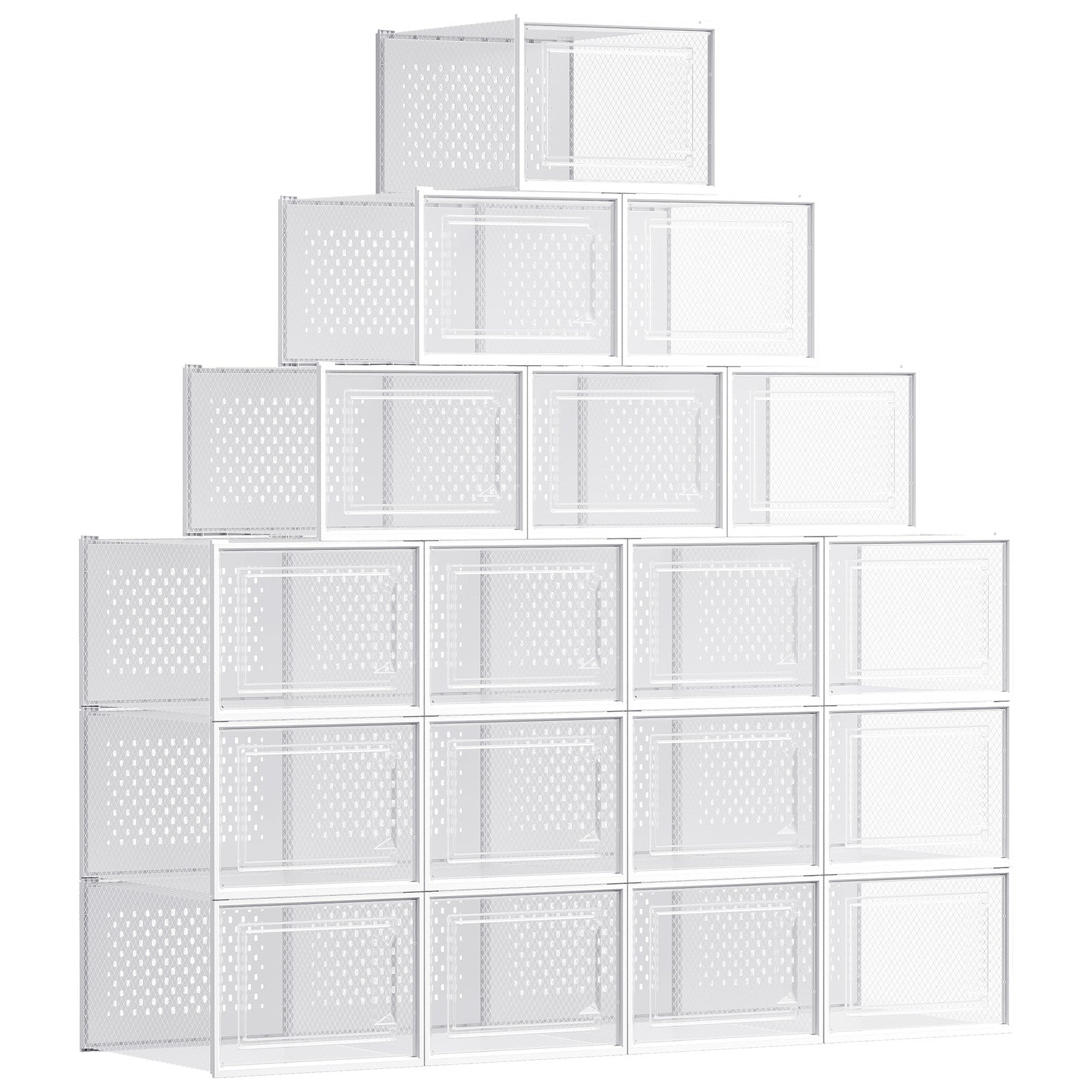 Stackable Shoe Boxes, Pack of 8 Shoe Storage Organizers, 33.3 x 23.2 x 14.3 cm - image 17