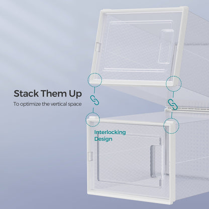 Stackable Shoe Boxes, Pack of 8 Shoe Storage Organizers, 33.3 x 23.2 x 14.3 cm - image 16