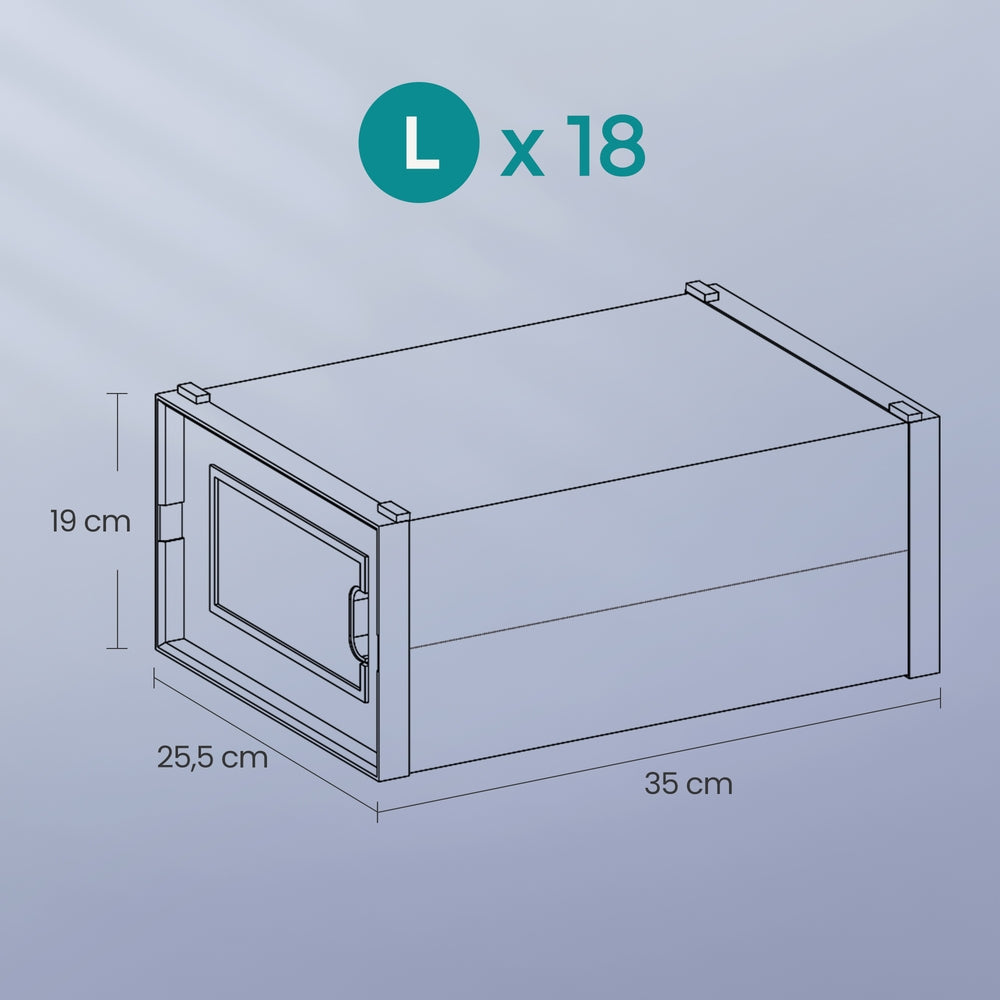 Stackable Shoe Boxes, Pack of 8 Shoe Storage Organizers, 33.3 x 23.2 x 14.3 cm - image 19