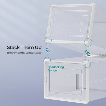 Stackable Shoe Boxes, Pack of 8 Shoe Storage Organizers, 33.3 x 23.2 x 14.3 cm - image 20