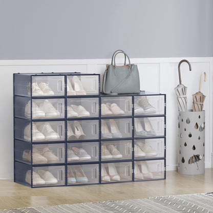 Stackable Shoe Boxes, Pack of 8 Shoe Storage Organizers, 33.3 x 23.2 x 14.3 cm - image 10