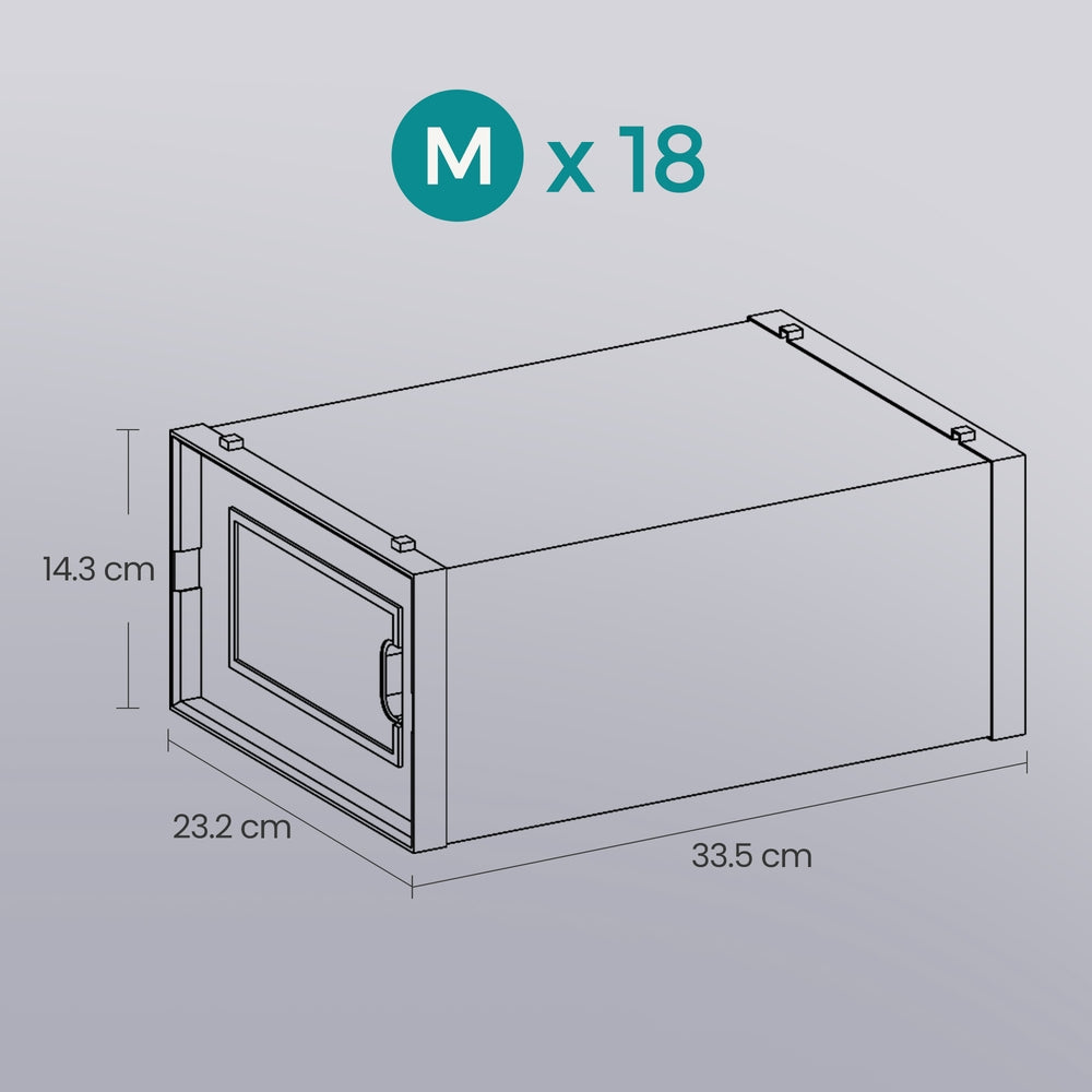 Stackable Shoe Boxes, Pack of 8 Shoe Storage Organizers, 33.3 x 23.2 x 14.3 cm - image 12