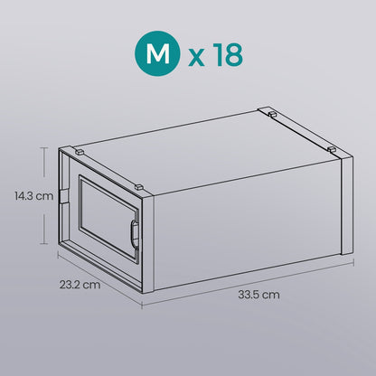 Stackable Shoe Boxes, Pack of 8 Shoe Storage Organizers, 33.3 x 23.2 x 14.3 cm - image 12