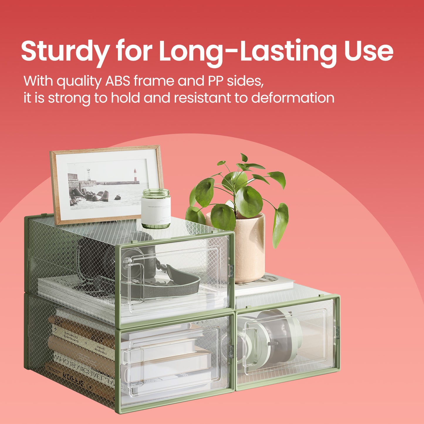 Stackable Shoe Boxes, Pack of 8 Shoe Storage Organizers, 33.3 x 23.2 x 14.3 cm - image 31