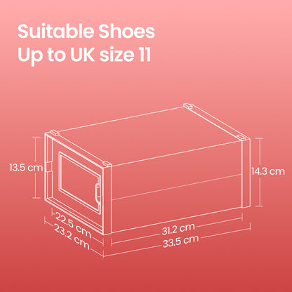 Stackable Shoe Boxes, Pack of 8 Shoe Storage Organizers, 33.3 x 23.2 x 14.3 cm - image 33