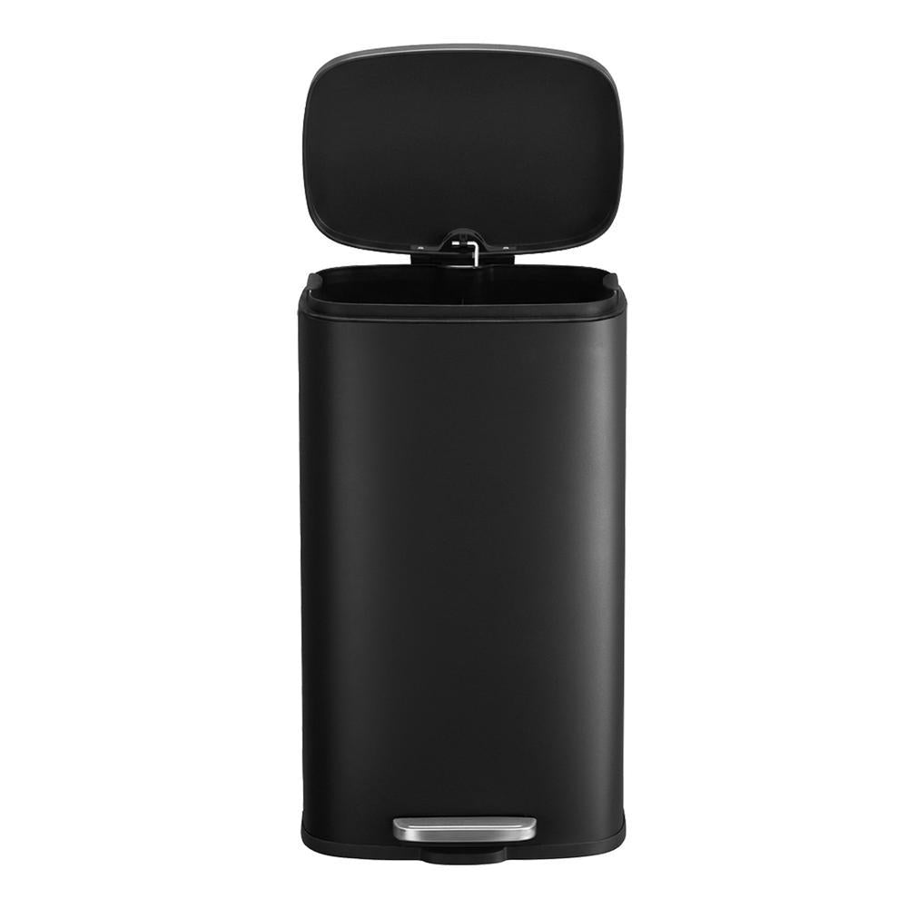 Pedal Rubbish Bin 30 L, Soft-Close Lid Kitchen Waste Bin with Inner Bucket, Steel, for Home, Green - image 6