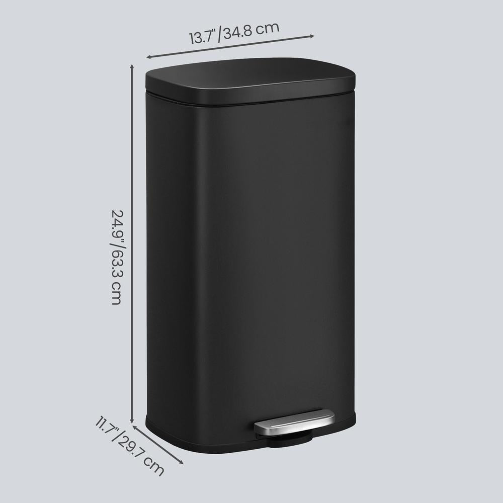 Pedal Rubbish Bin 30 L, Soft-Close Lid Kitchen Waste Bin with Inner Bucket, Steel, for Home, Green - image 8