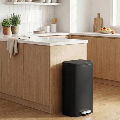 Pedal Rubbish Bin 30 L, Soft-Close Lid Kitchen Waste Bin with Inner Bucket, Steel, for Home, Green - image 12