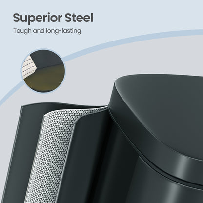 Pedal Rubbish Bin 30L, Soft-Close Lid Kitchen Waste Bin with Inner Bucket, Steel, for Home, Grey - image 4