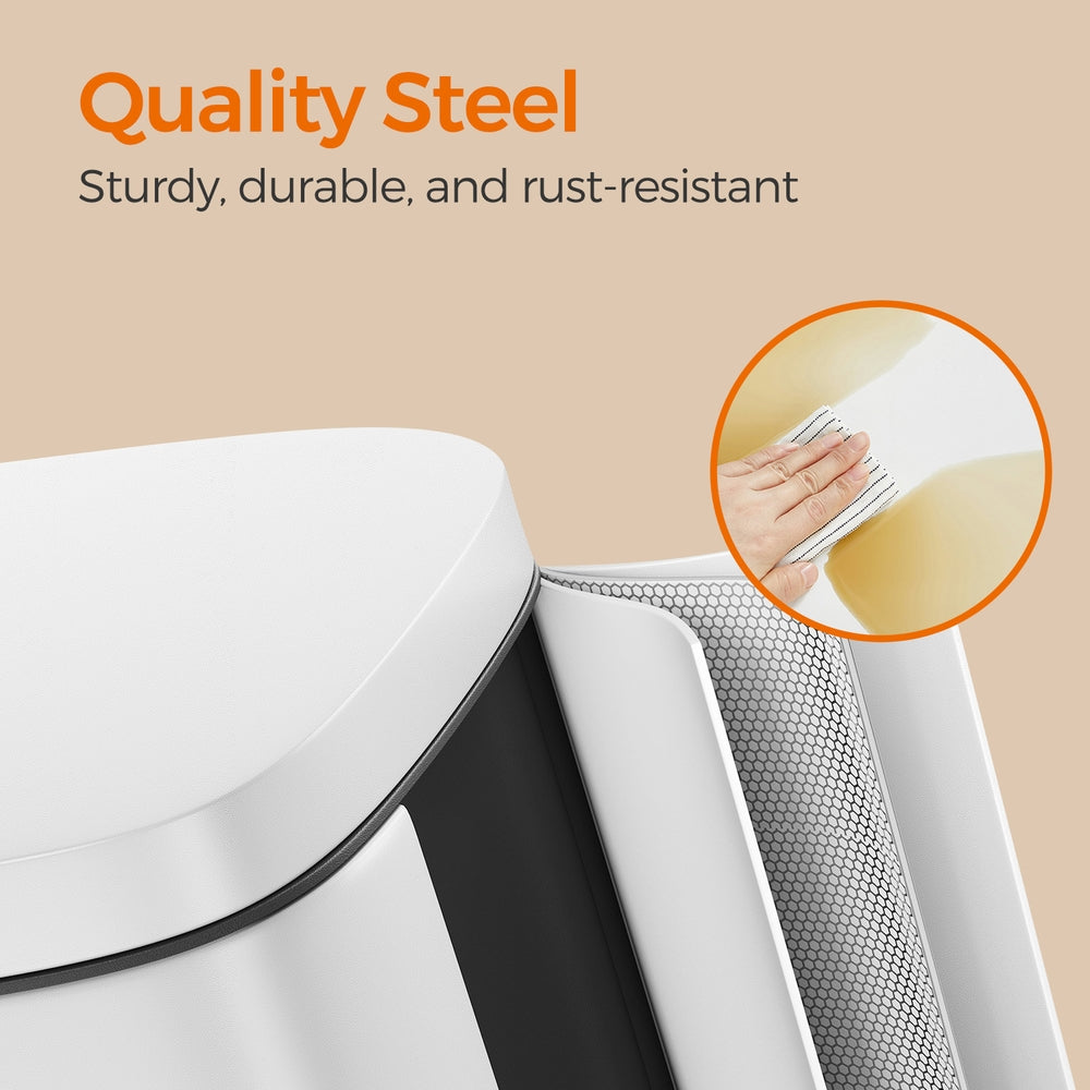 Pedal Rubbish Bin 30 L, Soft-Close Lid Kitchen Waste Bin with Inner Bucket, Steel, for Home, Green - image 17