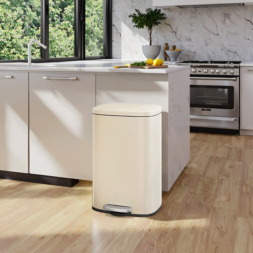 Pedal Rubbish Can 13 Gallon, Steel Trash Bin with Inner Bucket, Soft Close, for Kitchen, Black - image 28
