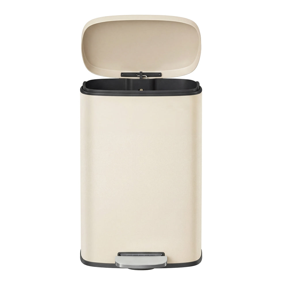 Pedal Rubbish Can 13 Gallon, Steel Trash Bin with Inner Bucket, Soft Close, for Kitchen, Black - image 26