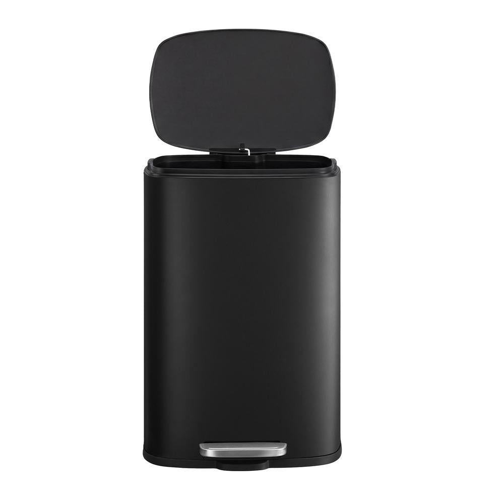 Pedal Rubbish Can 13 Gallon, Steel Trash Bin with Inner Bucket, Soft Close, for Kitchen, Black - image 18