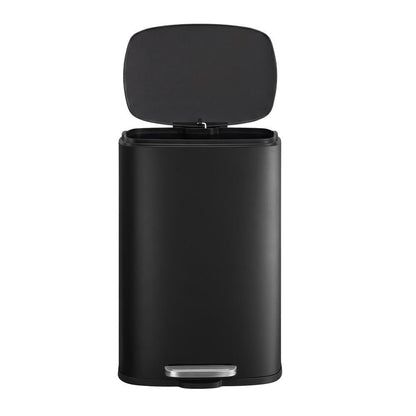 Pedal Rubbish Can 13 Gallon, Steel Trash Bin with Inner Bucket, Soft Close, for Kitchen, Black - image 18