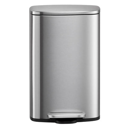 Pedal Rubbish Can 13 Gallon, Steel Trash Bin with Inner Bucket, Soft Close, for Kitchen, Black - image 8