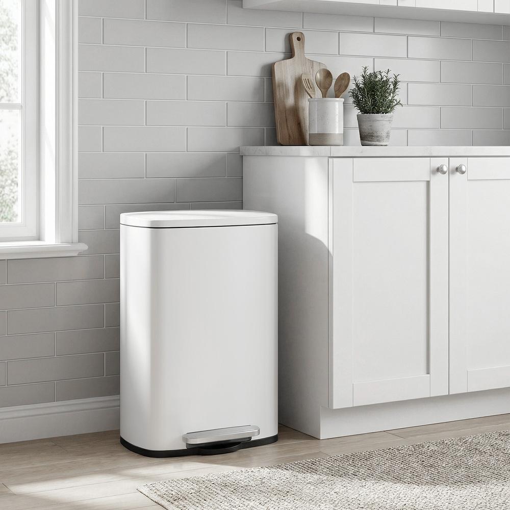 Pedal Rubbish Can 13 Gallon, Steel Trash Bin with Inner Bucket, Soft Close, for Kitchen, Black - image 11