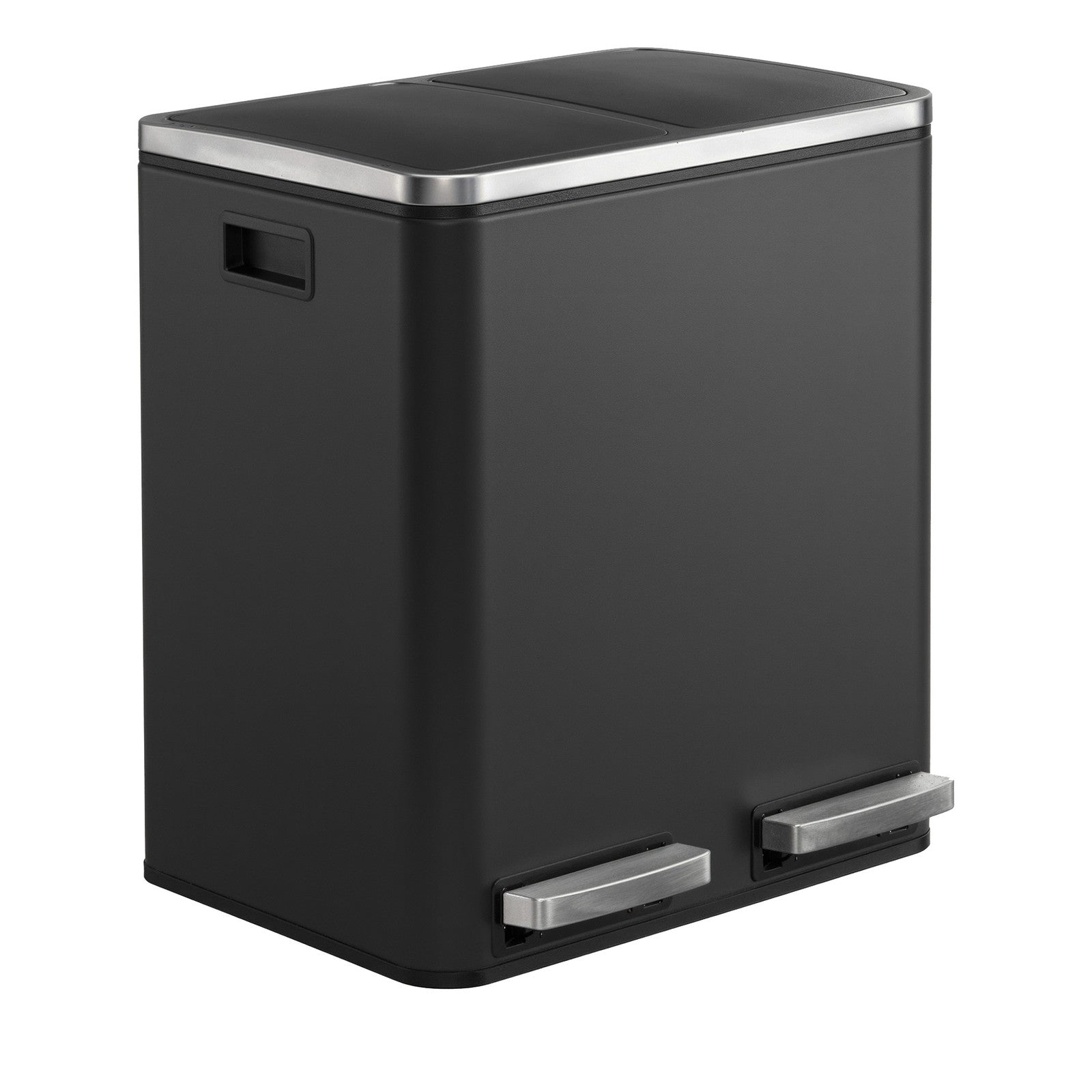 Dual Rubbish Bin for Recycling and Waste, Waste Bin with Inner Buckets, Soft Close, Sand Beige and Black - image 10