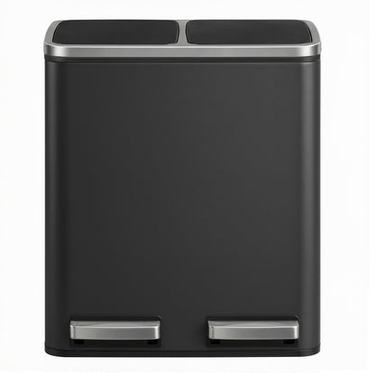 Dual Rubbish Bin for Recycling and Waste, Waste Bin with Inner Buckets, Soft Close, Sand Beige and Black - image 11