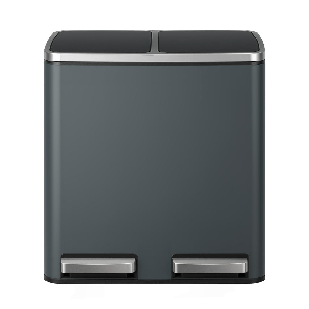 Dual Rubbish Bin for Recycling and Waste, Waste Bin with Inner Buckets, Soft Close, Sand Beige and Black - image 20
