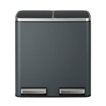 Dual Rubbish Bin for Recycling and Waste, Waste Bin with Inner Buckets, Soft Close, Sand Beige and Black - image 20
