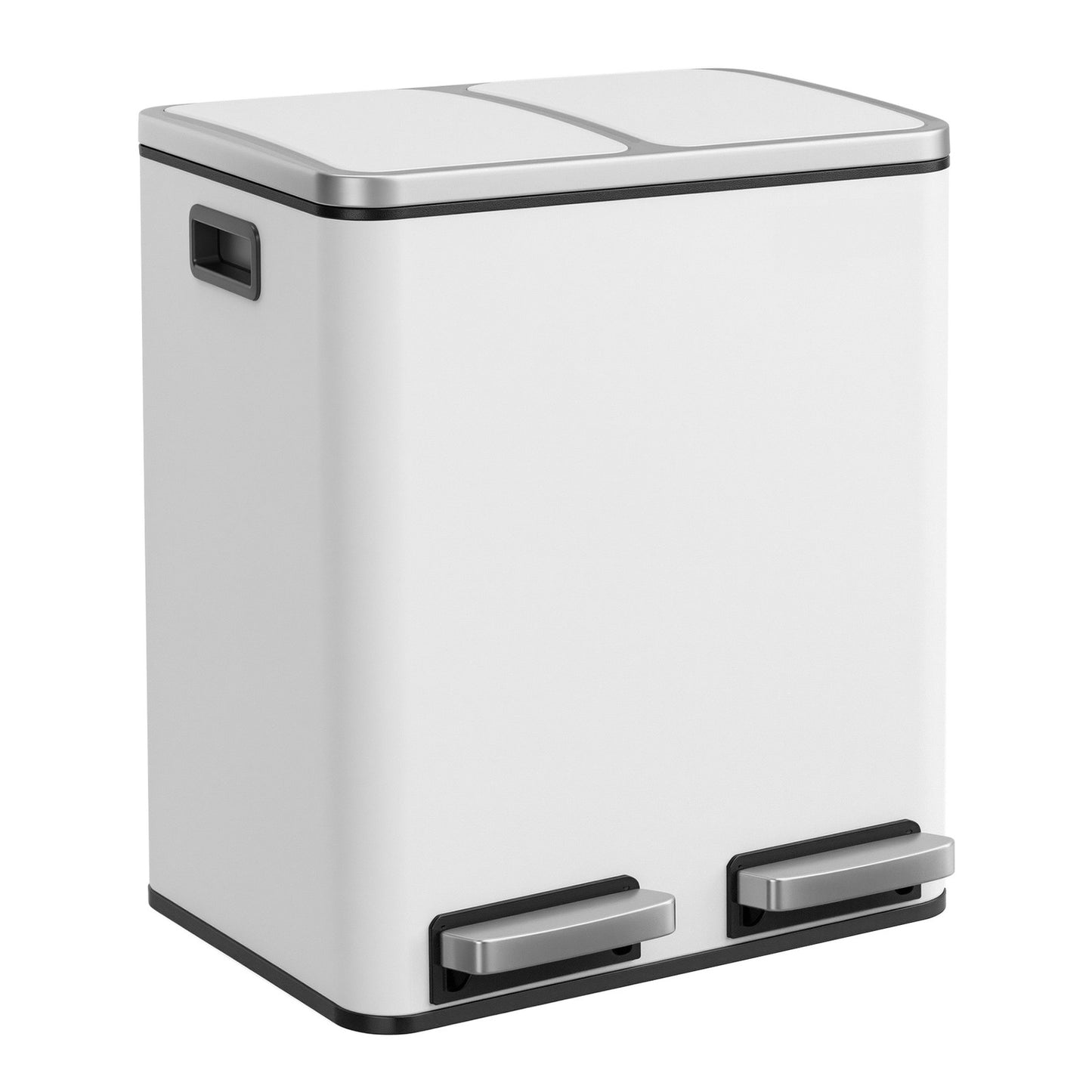 Dual Rubbish Bin for Recycling and Waste, Waste Bin with Inner Buckets, Soft Close, Sand Beige and Black - image 36
