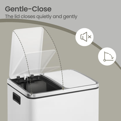 Dual Rubbish Bin for Recycling and Waste, Waste Bin with Inner Buckets, Soft Close, Sand Beige and Black - image 43