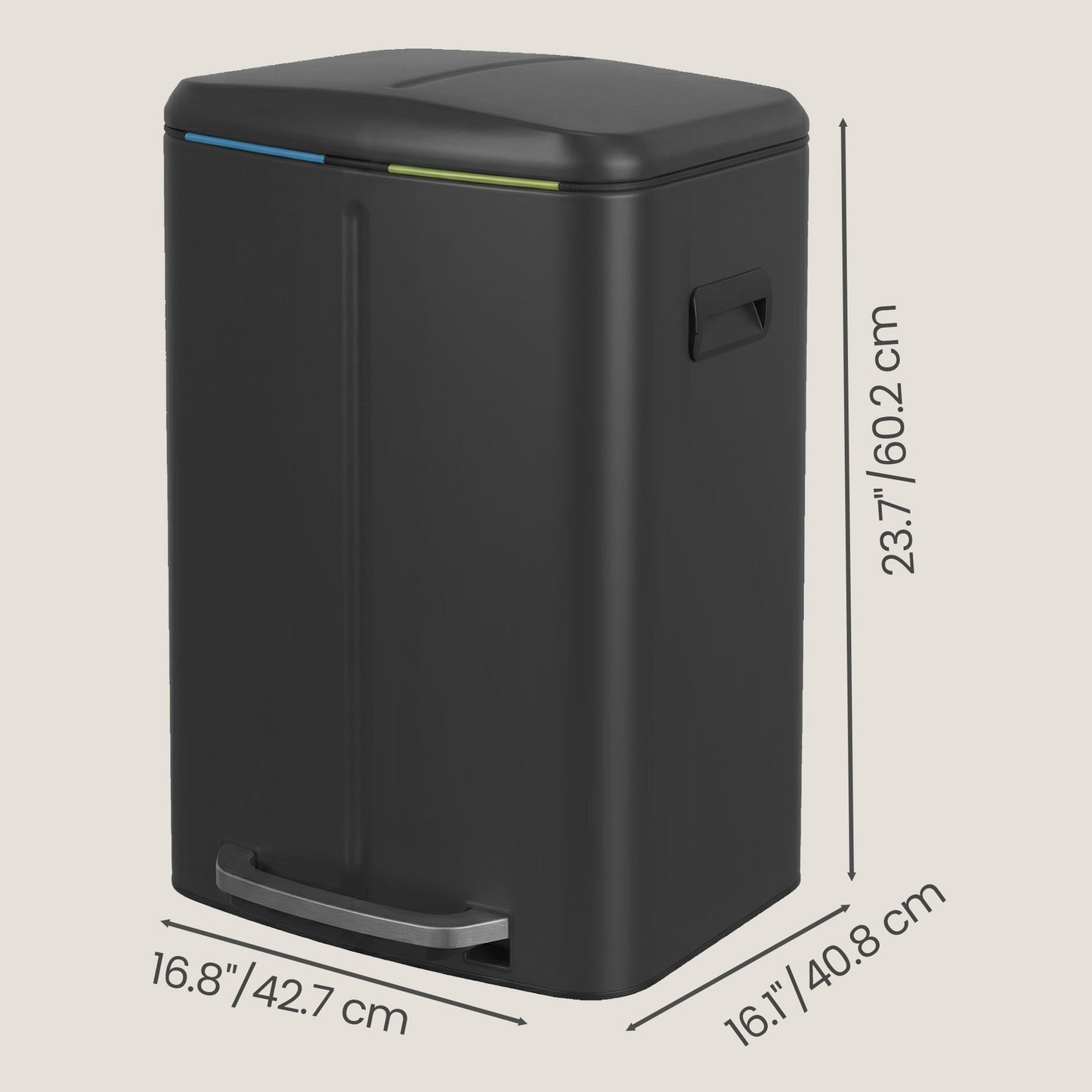 40L Double Kitchen Bin with Lids, Rubbish Bin, Soft Close with Plastic Inner Buckets - image 4