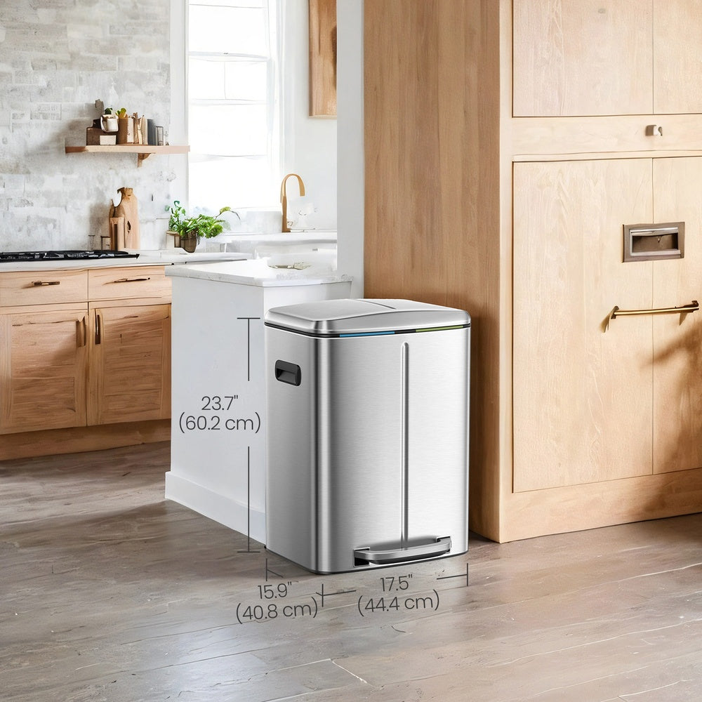 40L Double Kitchen Bin with Lids, Rubbish Bin, Soft Close with Plastic Inner Buckets - image 17